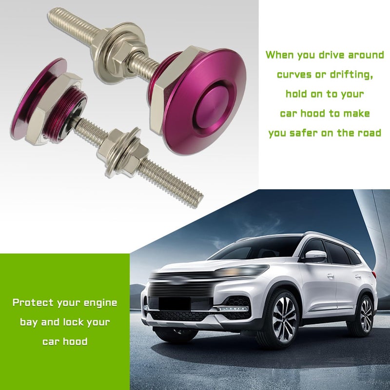 EPLZON Diameter 1.25 inch Quick Release Latch Bumper Bumper Hood License Plate Lock Clip Kit Universal Aluminum Engine Hood Pin(Pack of 2pcs,Purple) - Image 4